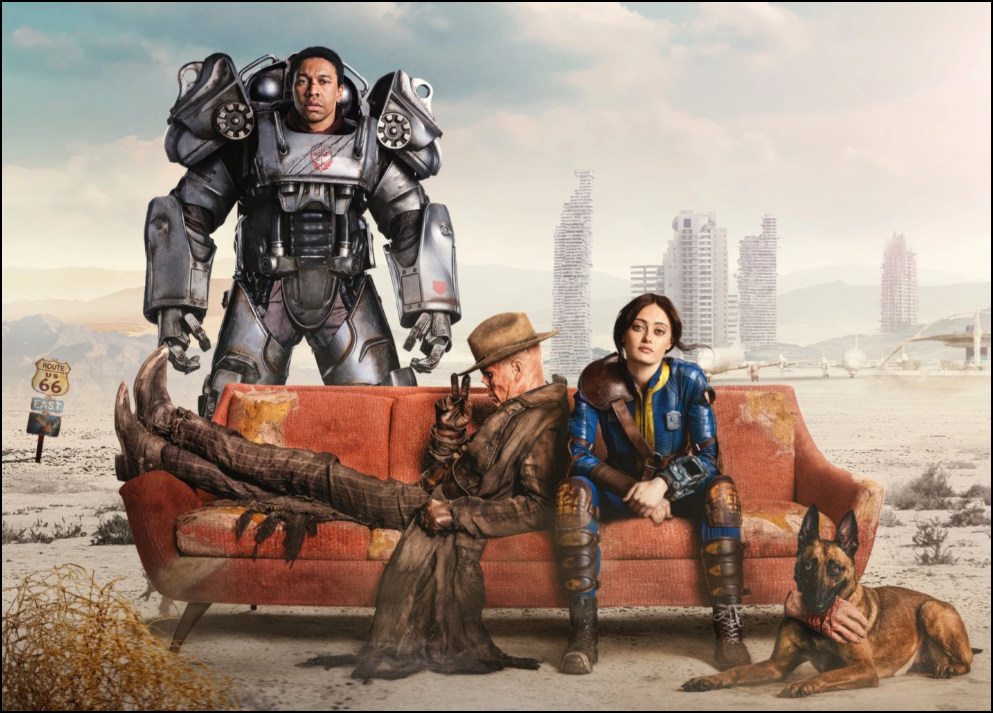 Maximus, Ghoul, Lucy, and Dogmeat promotional image from tv show